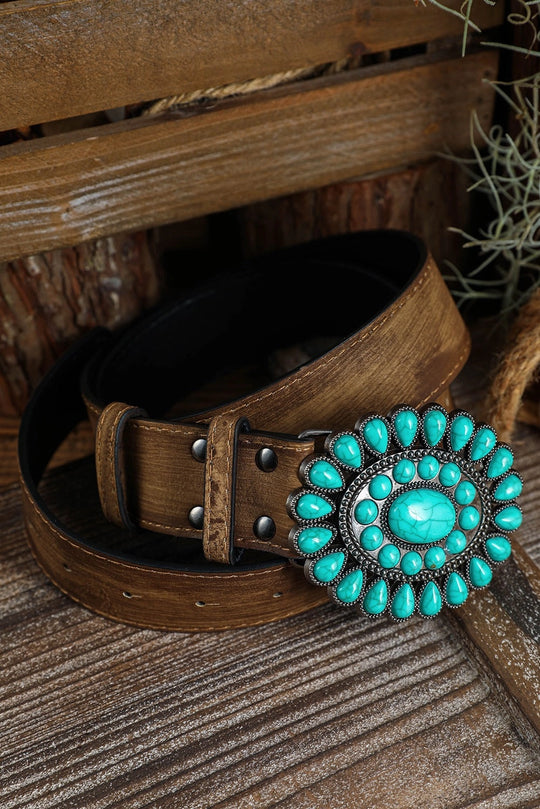 Buffalo Belle - Womens Turquoise Concho Wide Belt