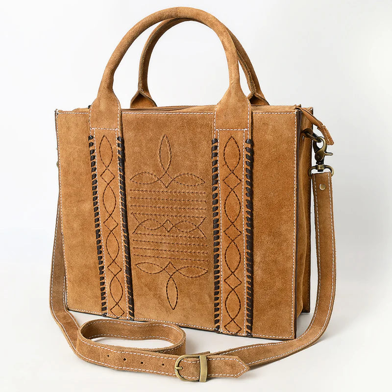 American Darling - Emery Western Tote Bag-Genuine Leather with Hand-Stitched Detailing
