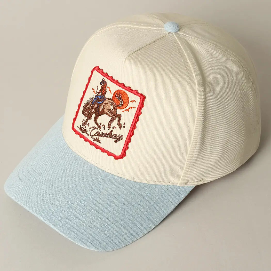 Buffalo Belle - Cowboys Patch Light Denim Cap