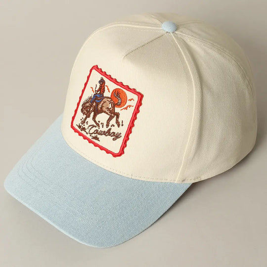 Buffalo Belle - Cowboys Patch Light Denim Cap