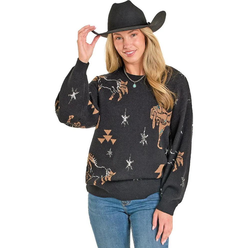 Rock & Roll - Womens Get Western Sweater