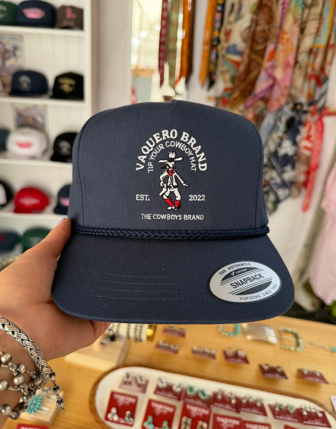 Vaquera Brand - Navy Moustache Cowboy Cap