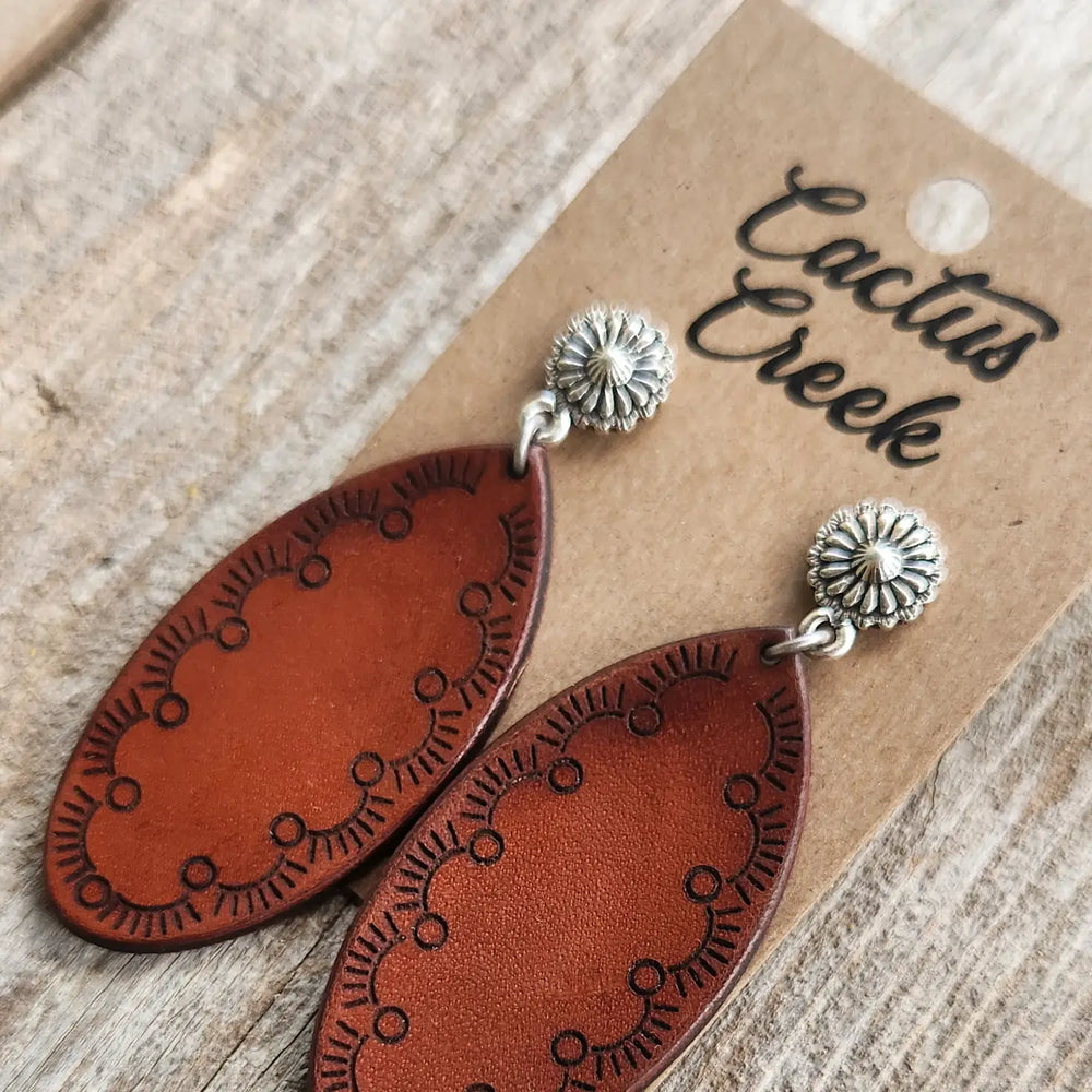Cactus Creek - Jessie Tooled Leather Earrings