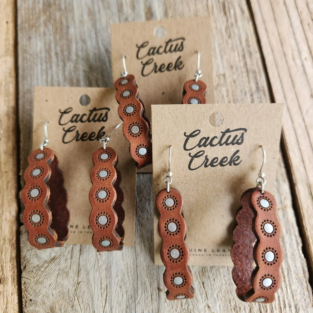 Cactus Creek - Sally Tooled Leather Earrings