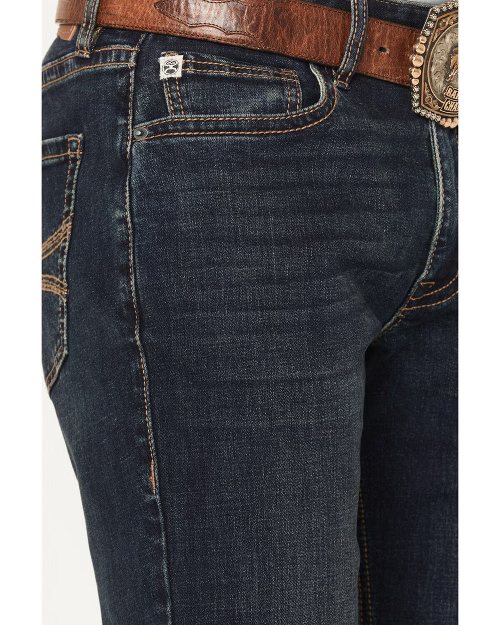 Rock & Roll - Men's Hooey Dark Wash Double Barrel Bootcut Jeans