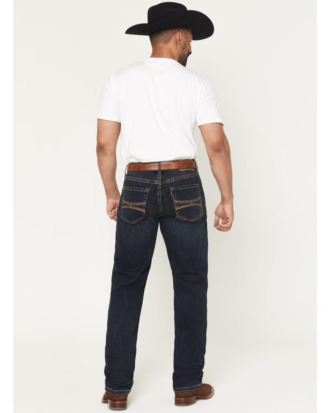 Rock & Roll - Men's Hooey Dark Wash Double Barrel Bootcut Jeans