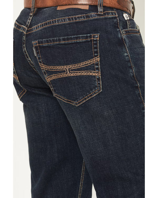 Rock & Roll - Men's Hooey Dark Wash Double Barrel Bootcut Jeans