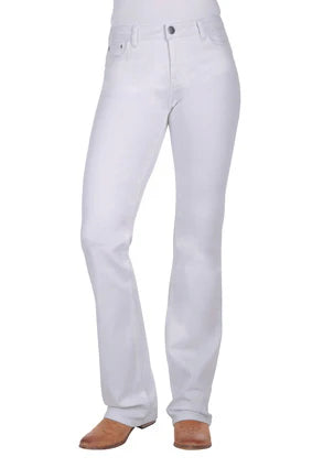 Pure Western - Women White Riding Boot Cut Jeans