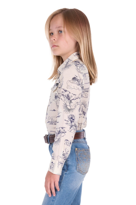 Wrangler - Girls Ivory Long Sleeve Shirt