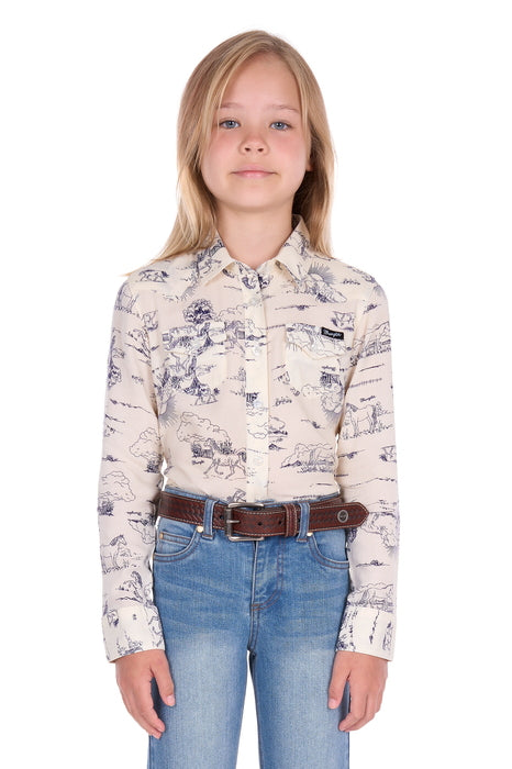 Wrangler - Girls Ivory Long Sleeve Shirt