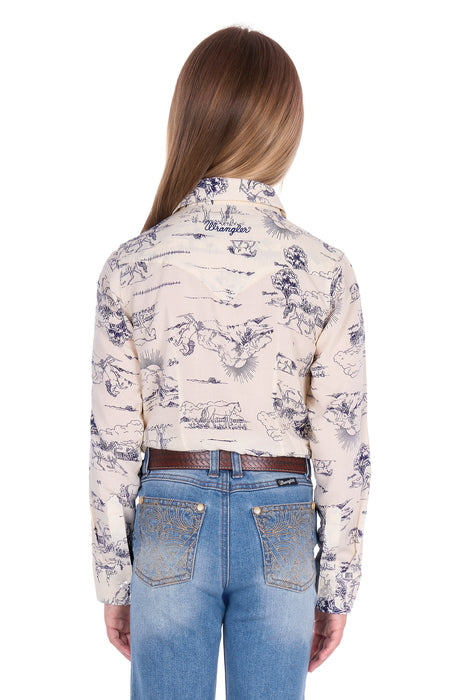 Wrangler - Girls Ivory Long Sleeve Shirt