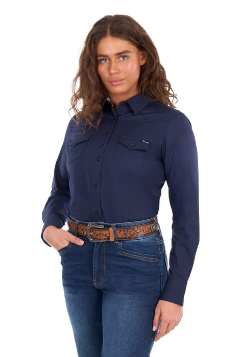Wrangler - Womens Hazel Navy Long Sleeve Shirt