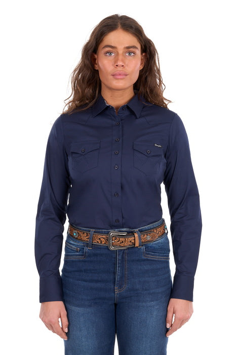 Wrangler - Womens Hazel Navy Long Sleeve Shirt