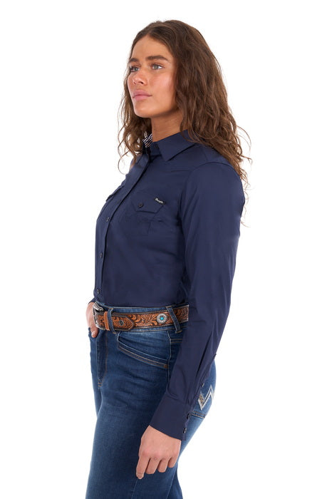 Wrangler - Womens Hazel Navy Long Sleeve Shirt