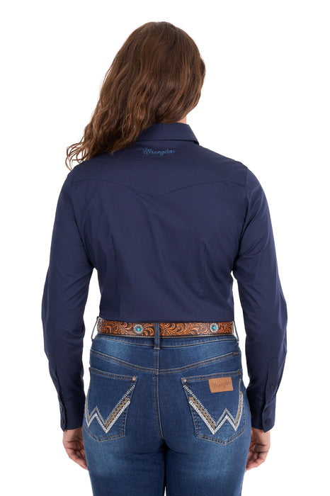 Wrangler - Womens Hazel Navy Long Sleeve Shirt