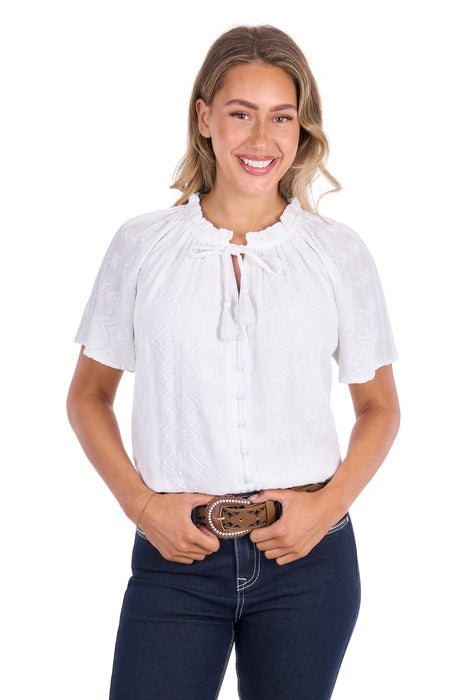 Pure Western - Womens Piper White Blouse