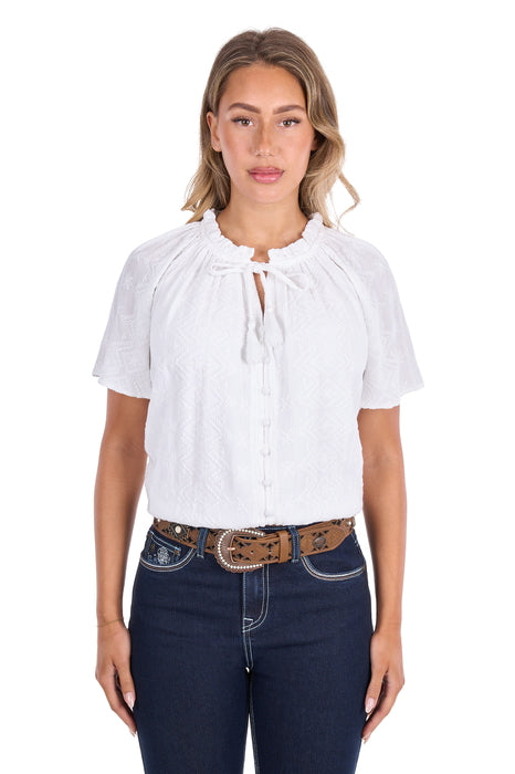 Pure Western - Womens Piper White Blouse