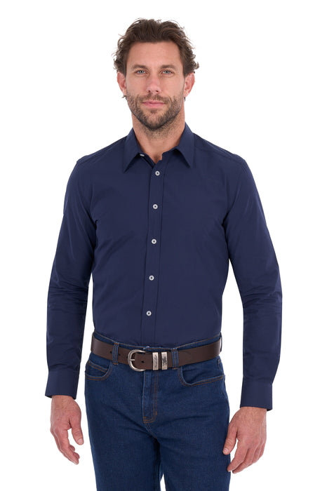 Hard Slog - Mens Harper Navy L/S Shirt