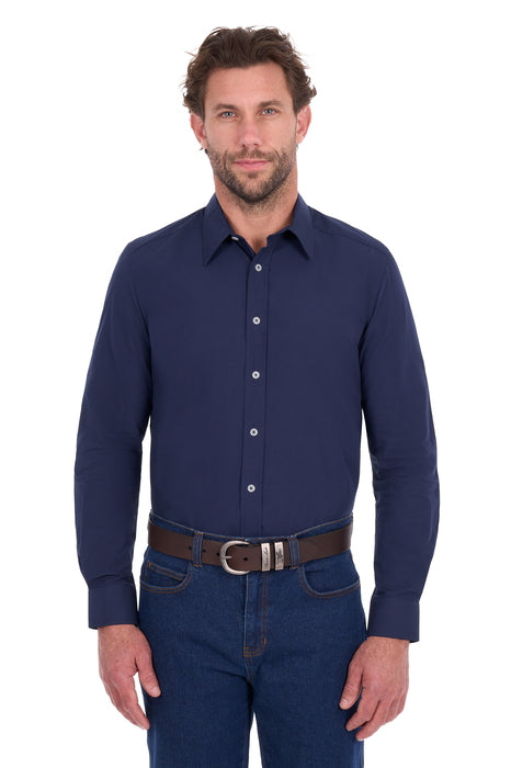Hard Slog - Mens Harper Navy L/S Shirt