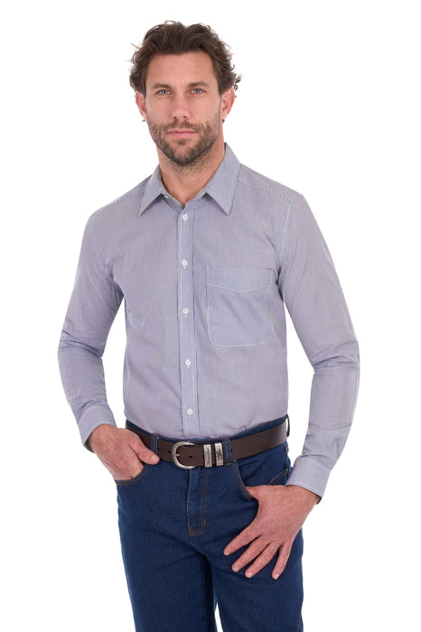 Hard Slog - Mens Ash Blue L/S Shirt
