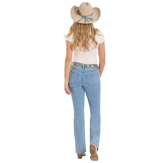 Rock & Roll - Women's Notched Pocket Mid Rise Bootcut Jeans