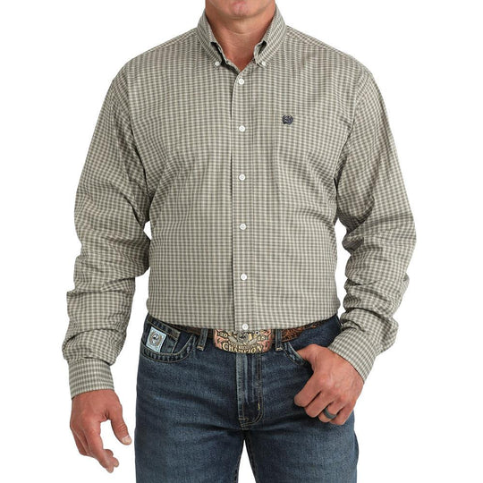 Cinch - Mens Olive Plaid Arena Shirt