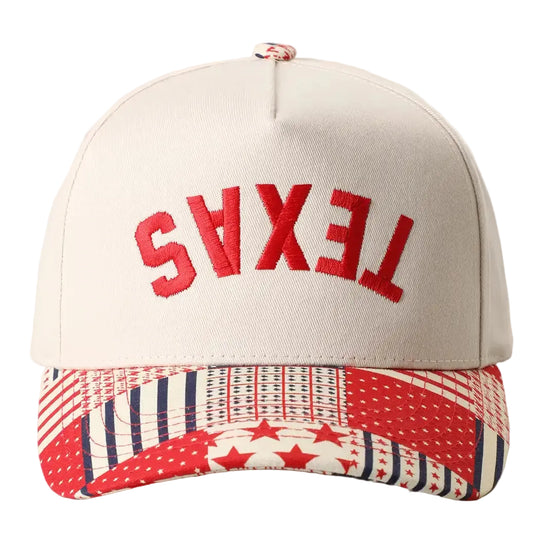 Buffalo Belle - Texas Embroidered Patchwork Brim Trucker Cap