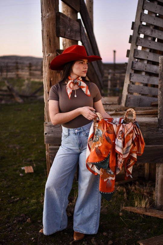 Wild Rag - Gingham Mustang Silk Scarf