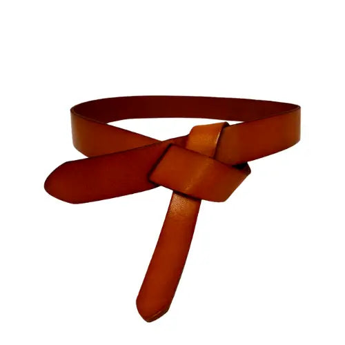 Buffalo Belle - Women's Tan Genuine Leather Knot Belt