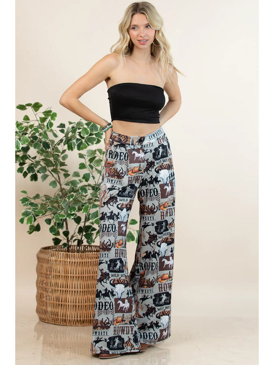 Buffalo Belle - Womens Killa Howdy Lucky Print Pants