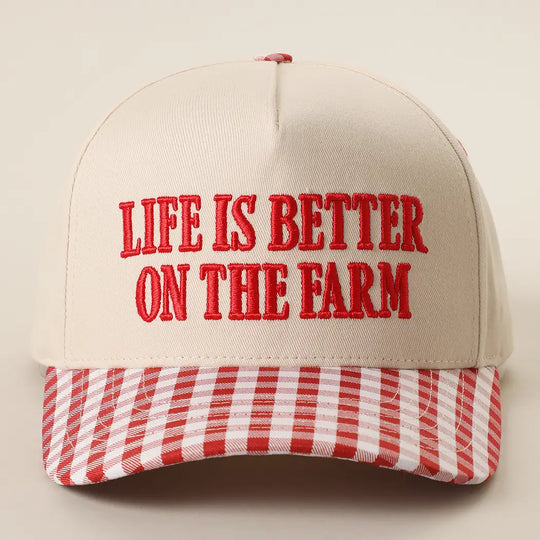 Buffalo Belle - Red Gingham Better On Farm Cap