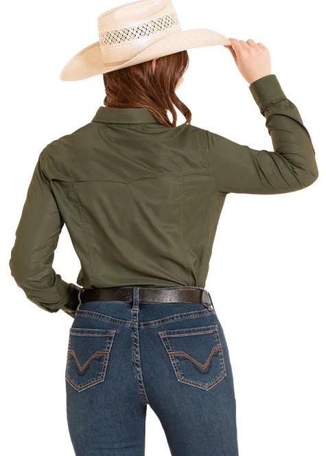 Rock & Roll - Women's Western Tek Olive Arena Shirt