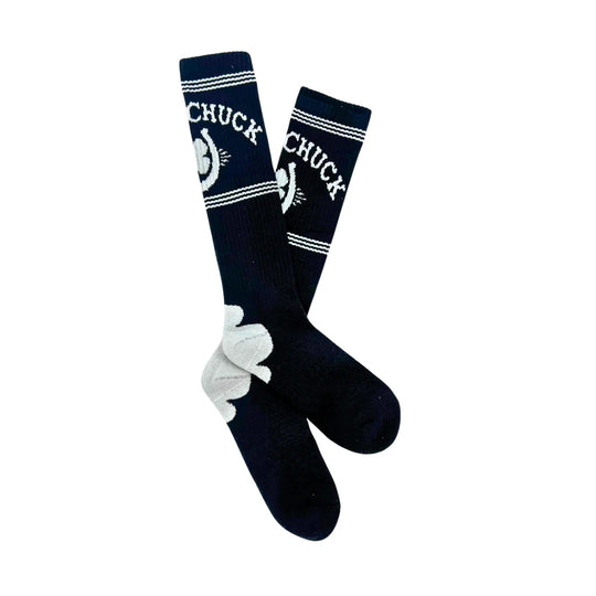 Lucky Chuck - Retro Lucky Chuck Black/White Performance Socks