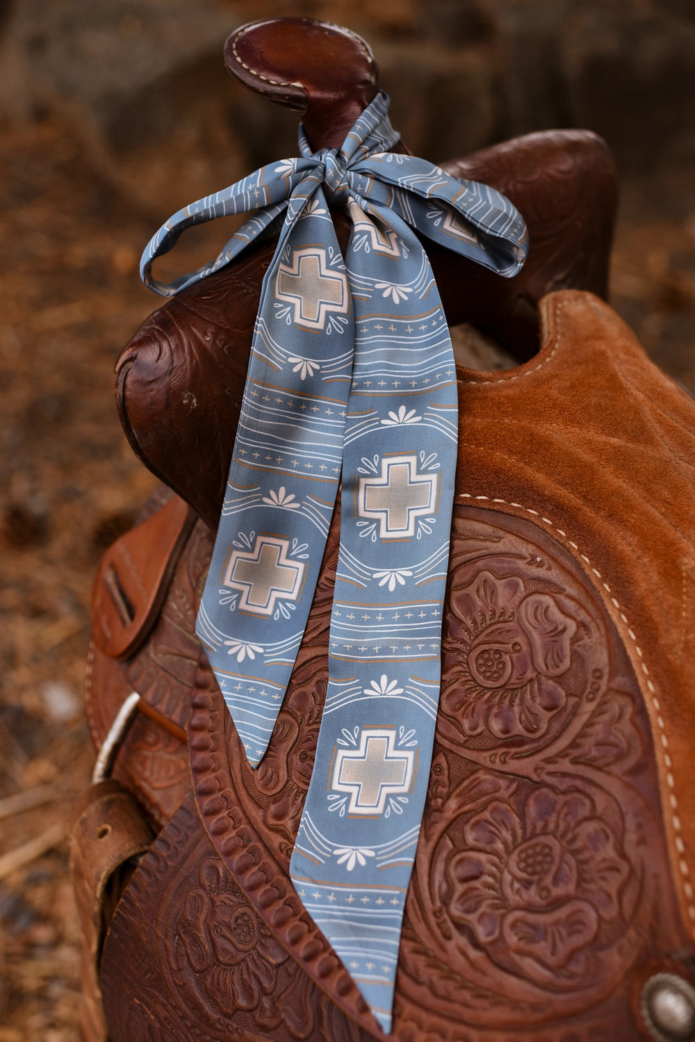 Wild Rag - Blue Cross Geometric Twilly Scarf