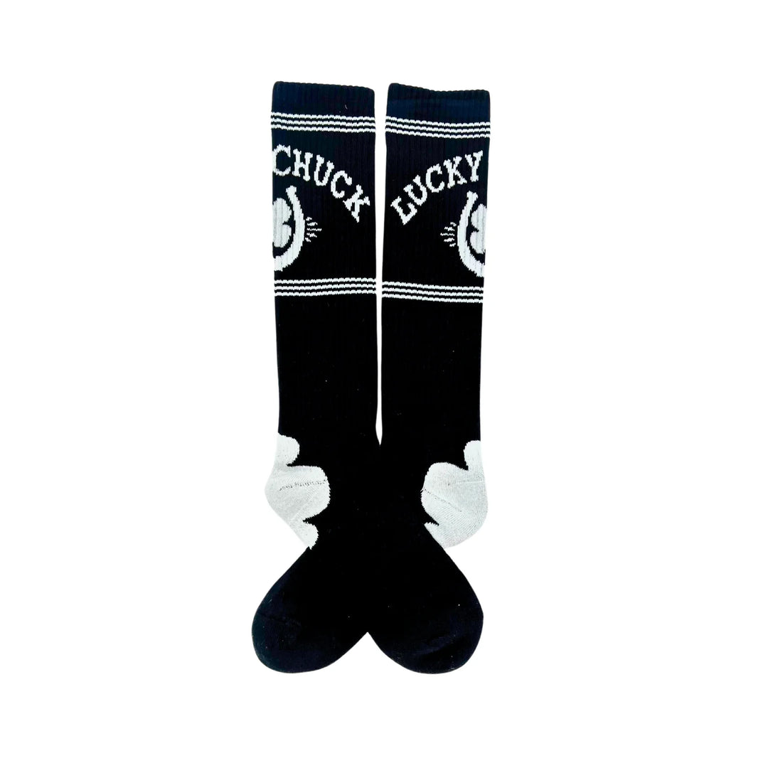 Lucky Chuck - Retro Lucky Chuck Black/White Performance Socks