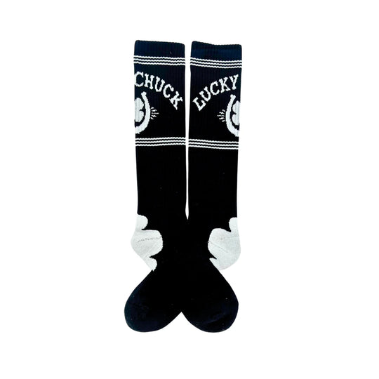 Lucky Chuck - Retro Lucky Chuck Black/White Performance Socks