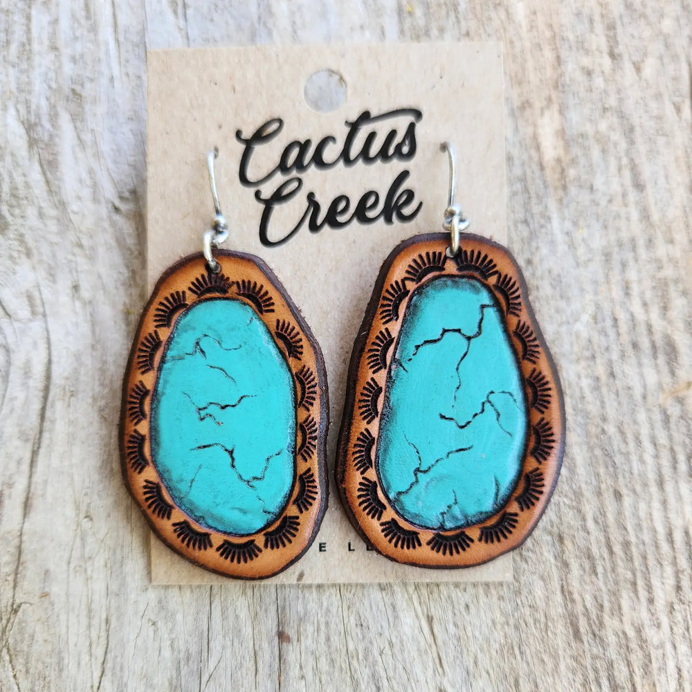 Cactus Creek - Carico Tooled Leather Earrings