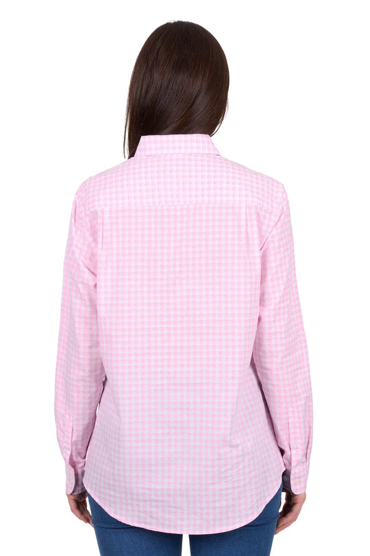 Hard Slog - Women's Clara Pink 1/2 PLKT LS Shirt