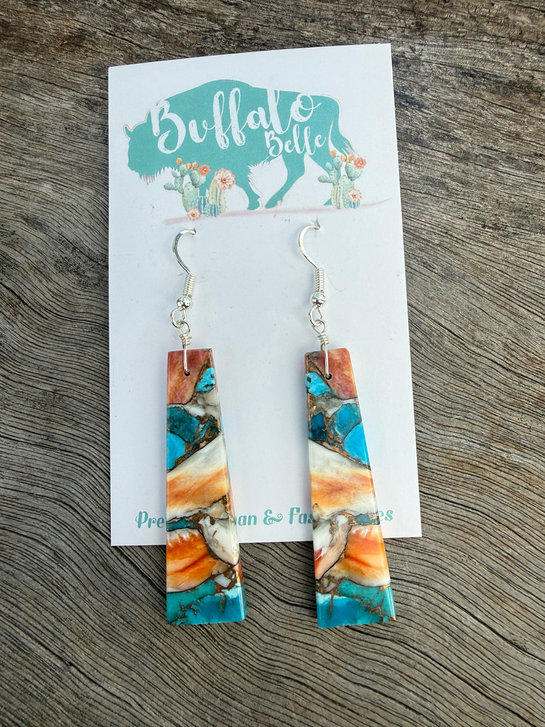 Buffalo Belle - Molly Spiny Oyster Slab Earrings