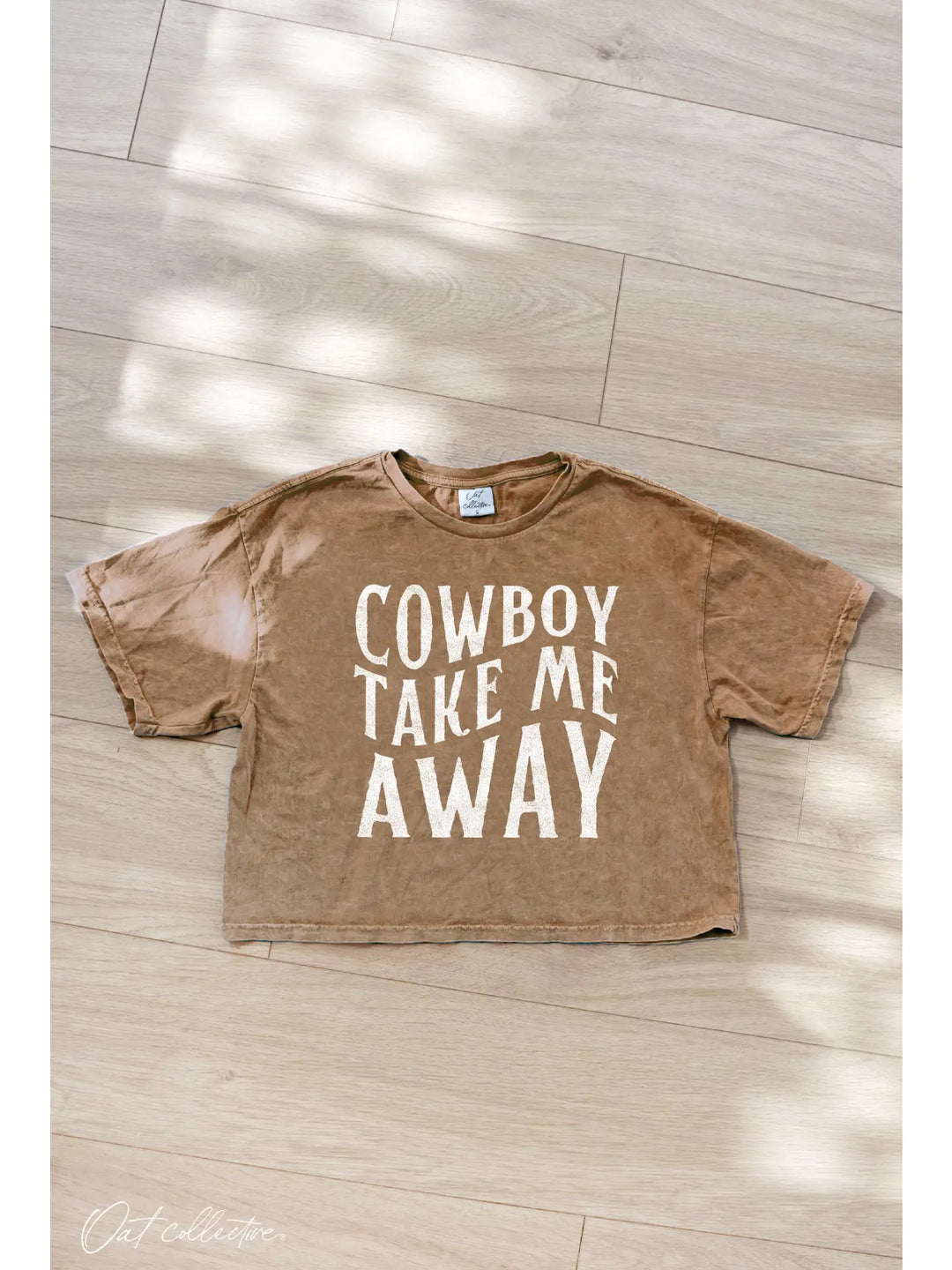 Buffalo Belle - Cowboy Take Me Away Cropped Tan Tee