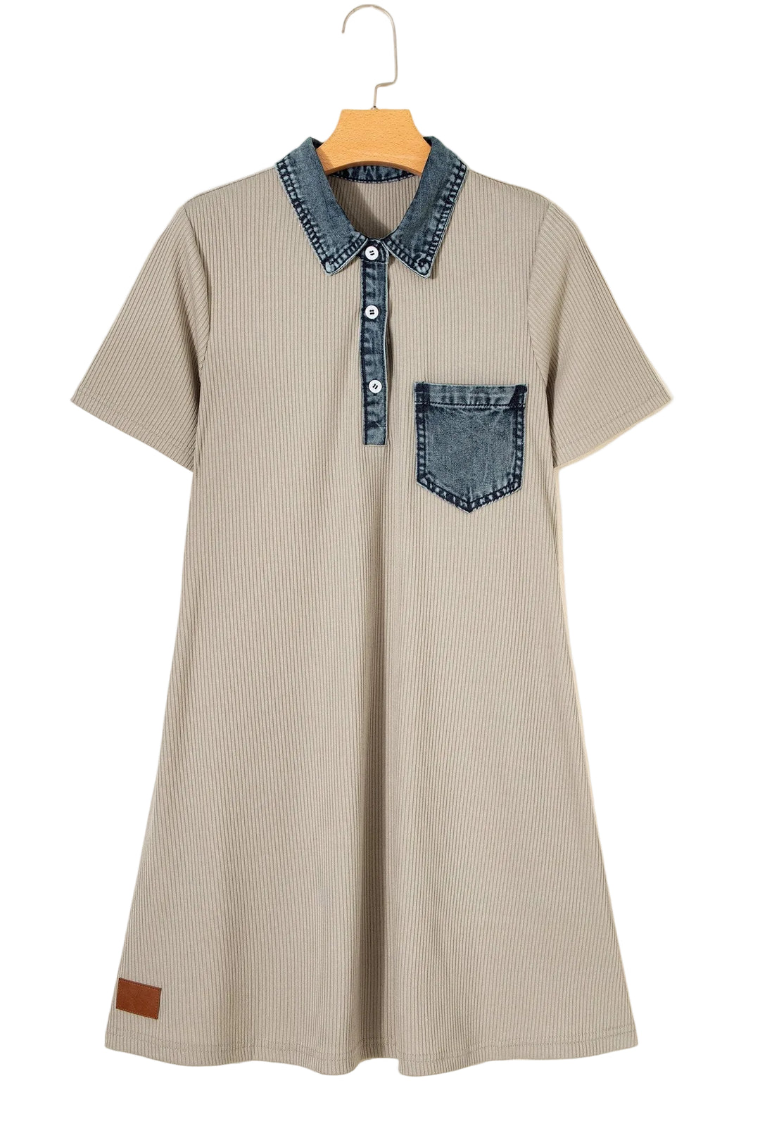 Buffalo Belle - Women's Denim Knit Polo Collar Dress