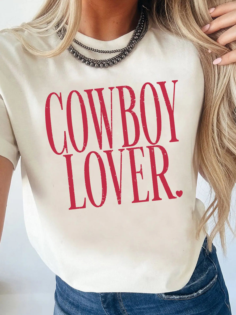Buffalo Belle - White Cowboy Lover Tee