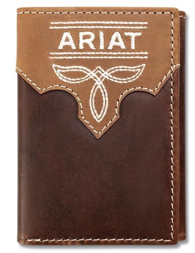 Ariat - Boot Stitch Tri-Fold Wallet Brown