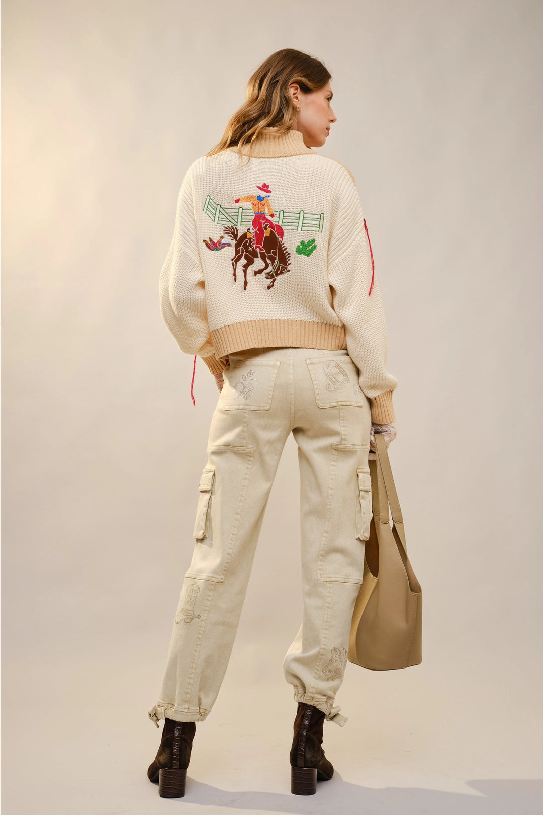 Buffalo Belle - Women's Western Embroidered Mock Neck Sweater