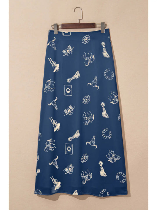 Buffalo Belle - Navy Western Lace Maxi Skirt