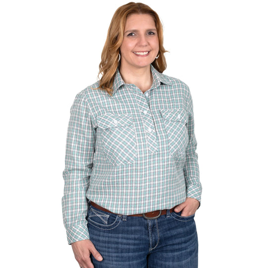 Just Country - Jahna Flannel Turquoise Pink Shirt