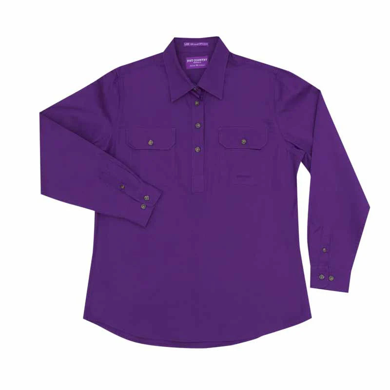 Just Country - Jahna Purple 1/2 Button Work Shirt
