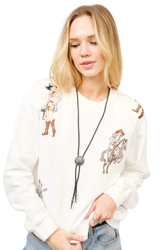 Buffalo Belle - Womens Buckaroo White Sweater