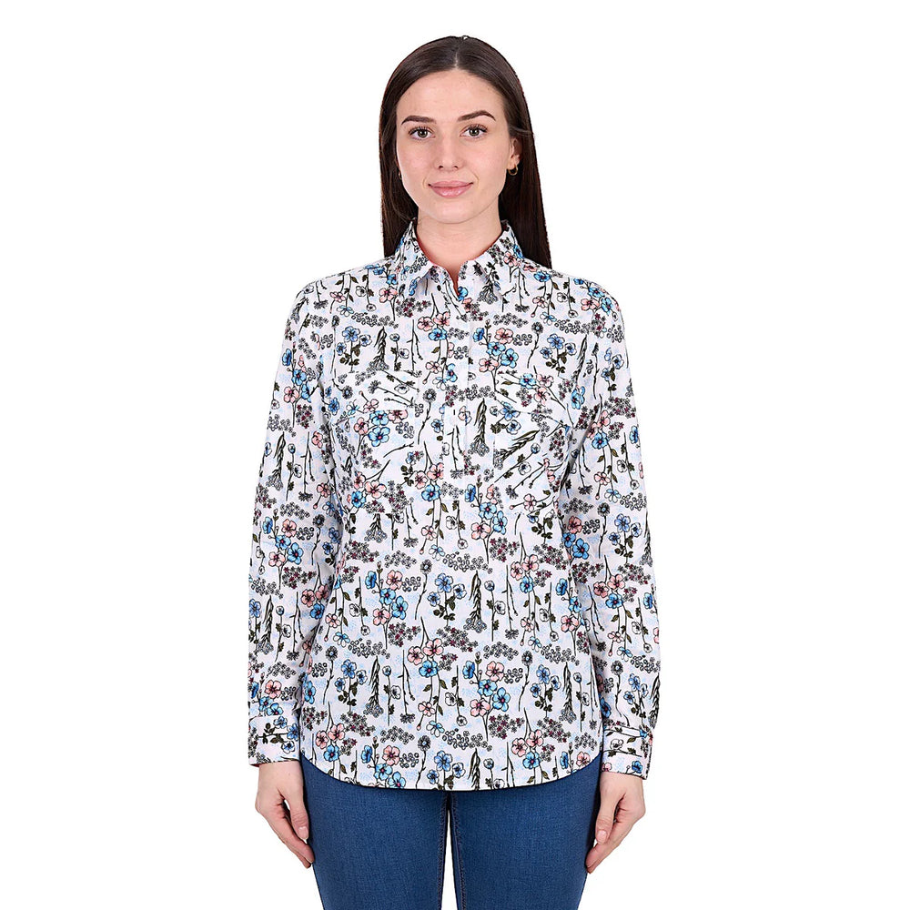 Hard Slog - Women's Alice 1/2 PLKT LS Shirt Blue