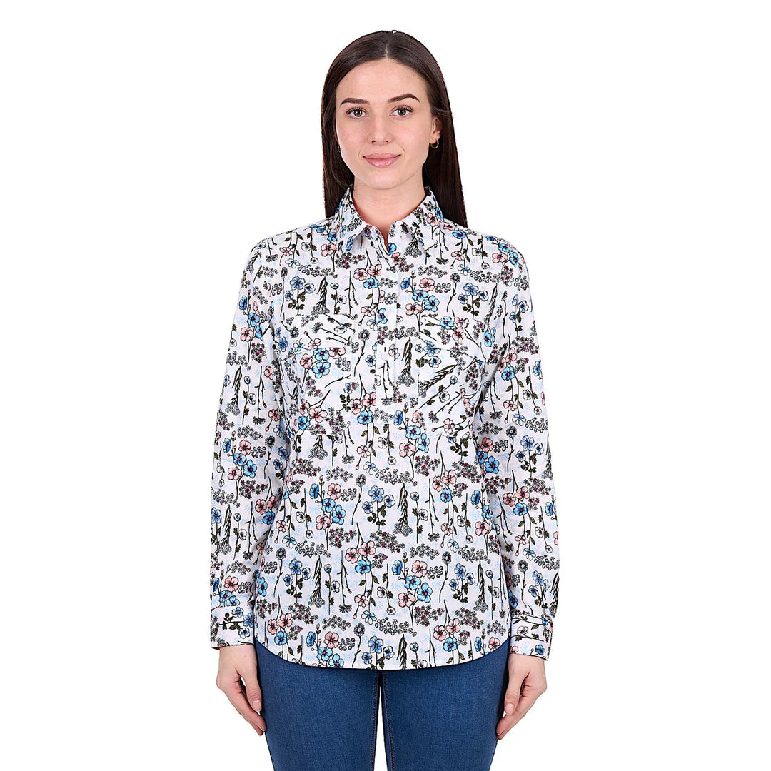 Hard Slog - Women's Alice 1/2 PLKT LS Shirt Blue